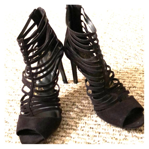 Brash Shoes - Black, strappy, mid-high heels